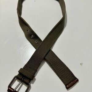 Green and Brown Utility Belt with Metal Buckle (984)